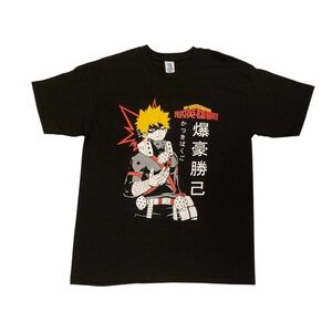 My Hero Academia Men’s Black  Anime T-Shirt Size L